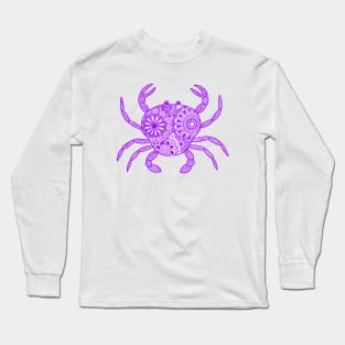 Mandala Crab (purple and white) Long Sleeve T-Shirt